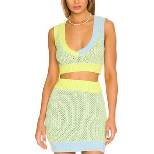 For Love & Lemons 'Jacinda' Green Crop Top Size M